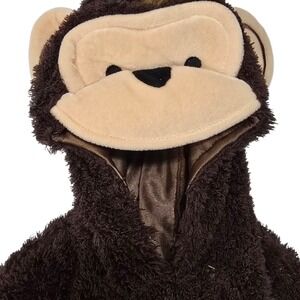 Koala Kids Brown Monkey Costume Plush‎ Hooded Footed Jumpsuit Halloween 9 Months